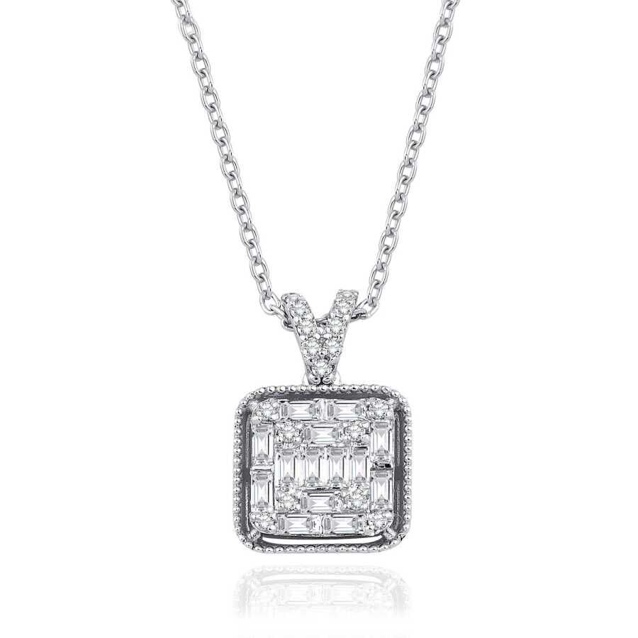 0.37 Karat Pırlanta Baget Kolye - Baroni Diamond