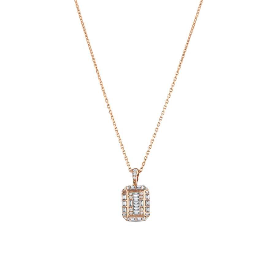 0.37 Karat Pırlanta Baget Kolye - Baroni Diamond
