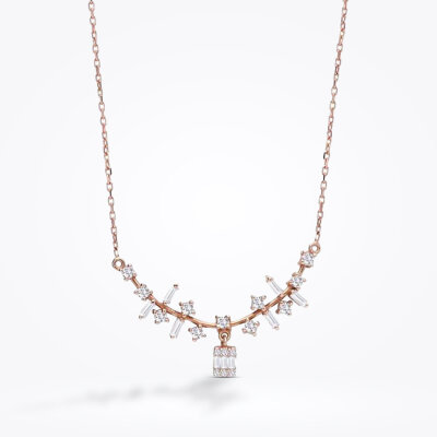 0.37 Karat Pırlanta Baget Kolye - Baroni Diamond (1)