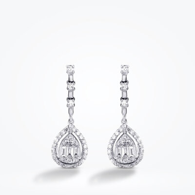 0.37 Karat Pırlanta Baget Küpe - 2