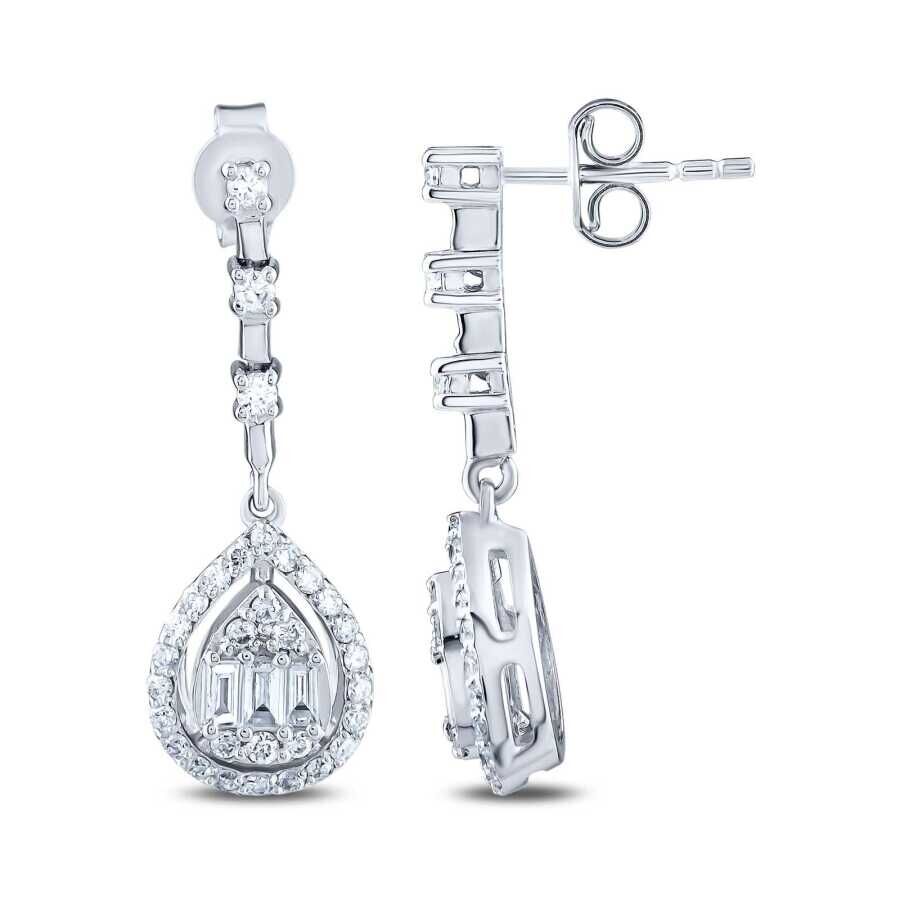 0.37 Karat Pırlanta Baget Küpe - Baroni Diamond