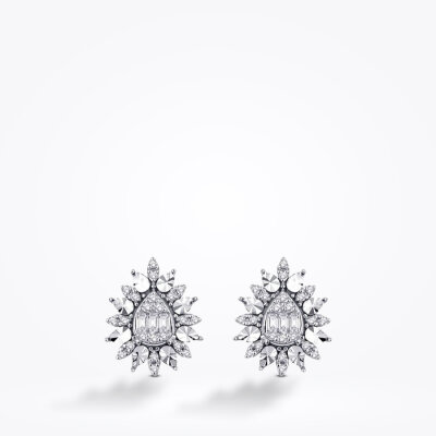 0.37 Karat Pırlanta Baget Küpe - 2