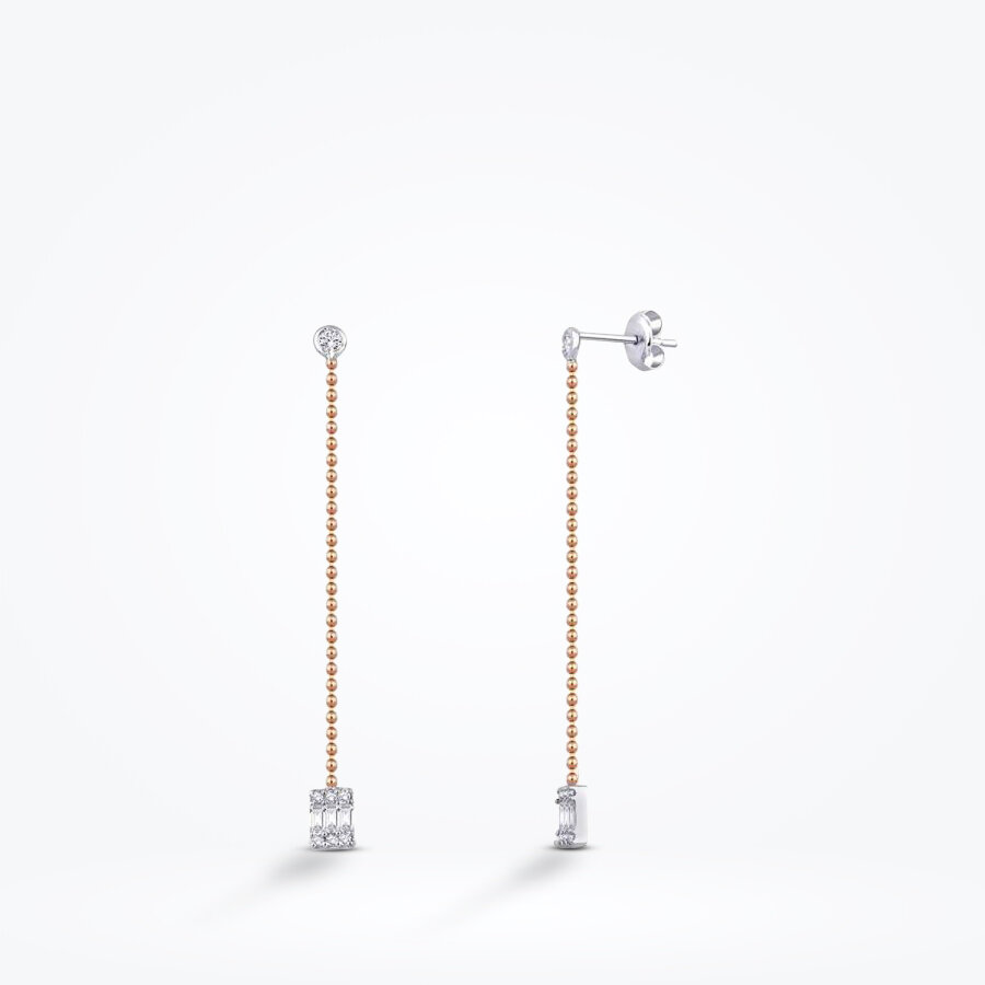 0.37 Karat Pırlanta Baget Trend Küpe - Baroni Diamond