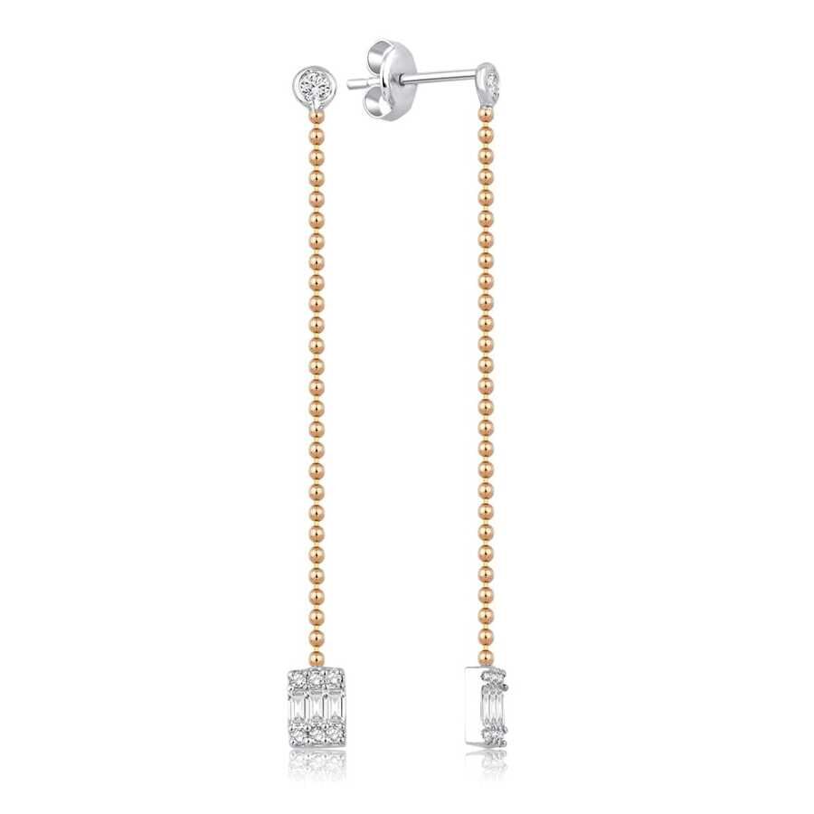 0.37 Karat Pırlanta Baget Trend Küpe - Baroni Diamond