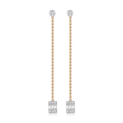 0.37 Karat Pırlanta Baget Trend Küpe - Baroni Diamond (1)
