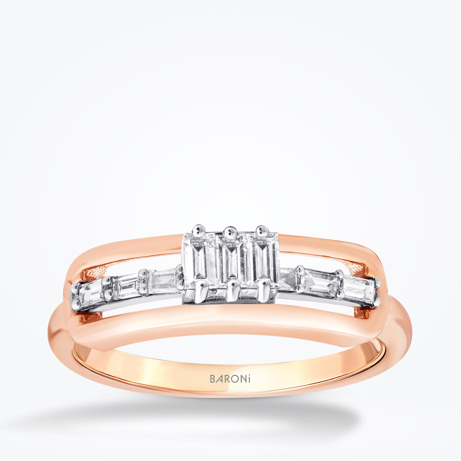 0.37 Karat Pırlanta Baget Yüzük - Baroni Diamond