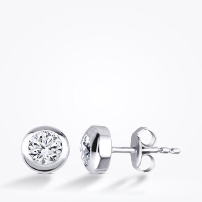 0.37 Karat Pırlanta Erkek Küpe - 3