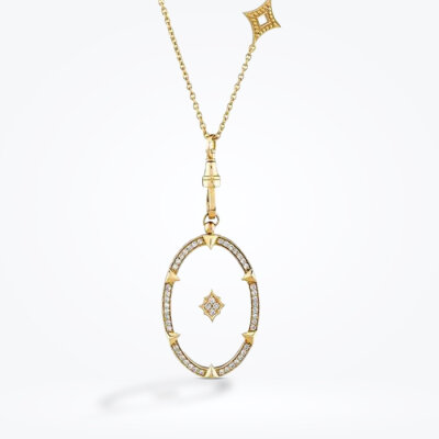 0.38 Karat Pırlanta Cam Kolye - 1