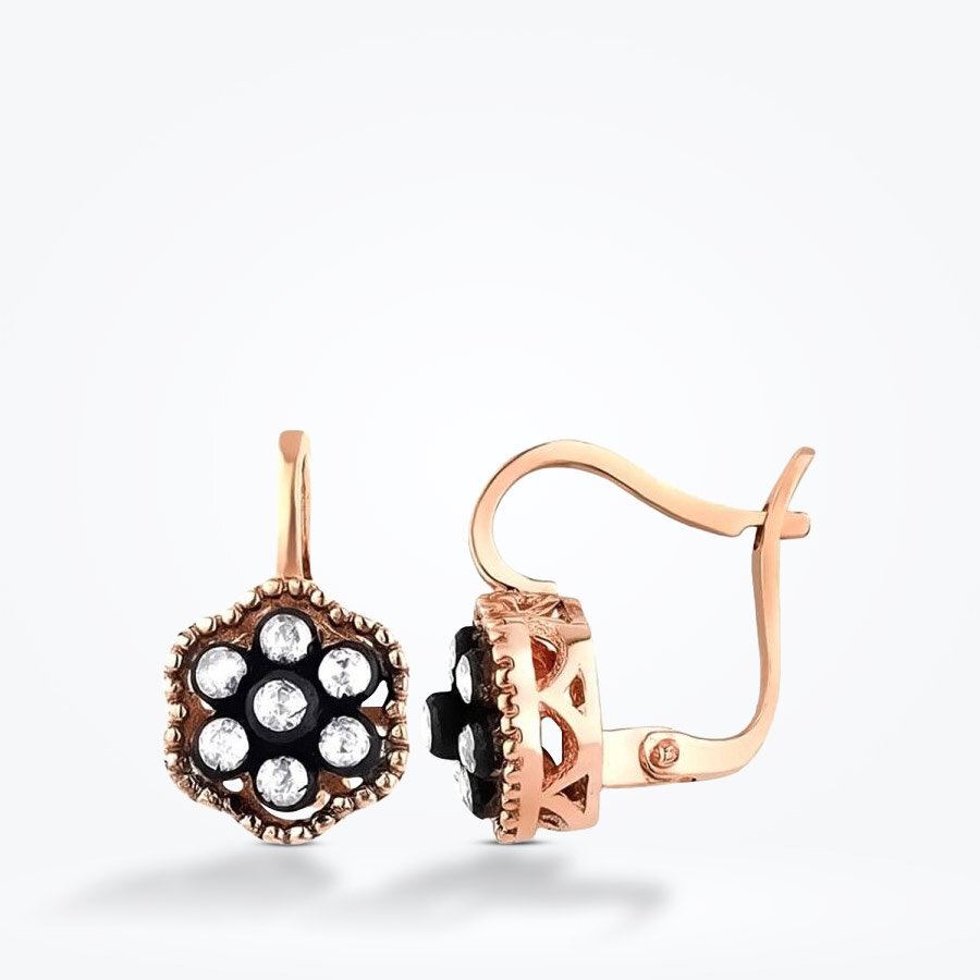 0.39 Karat Elmas Gül Küpe - Baroni Diamond