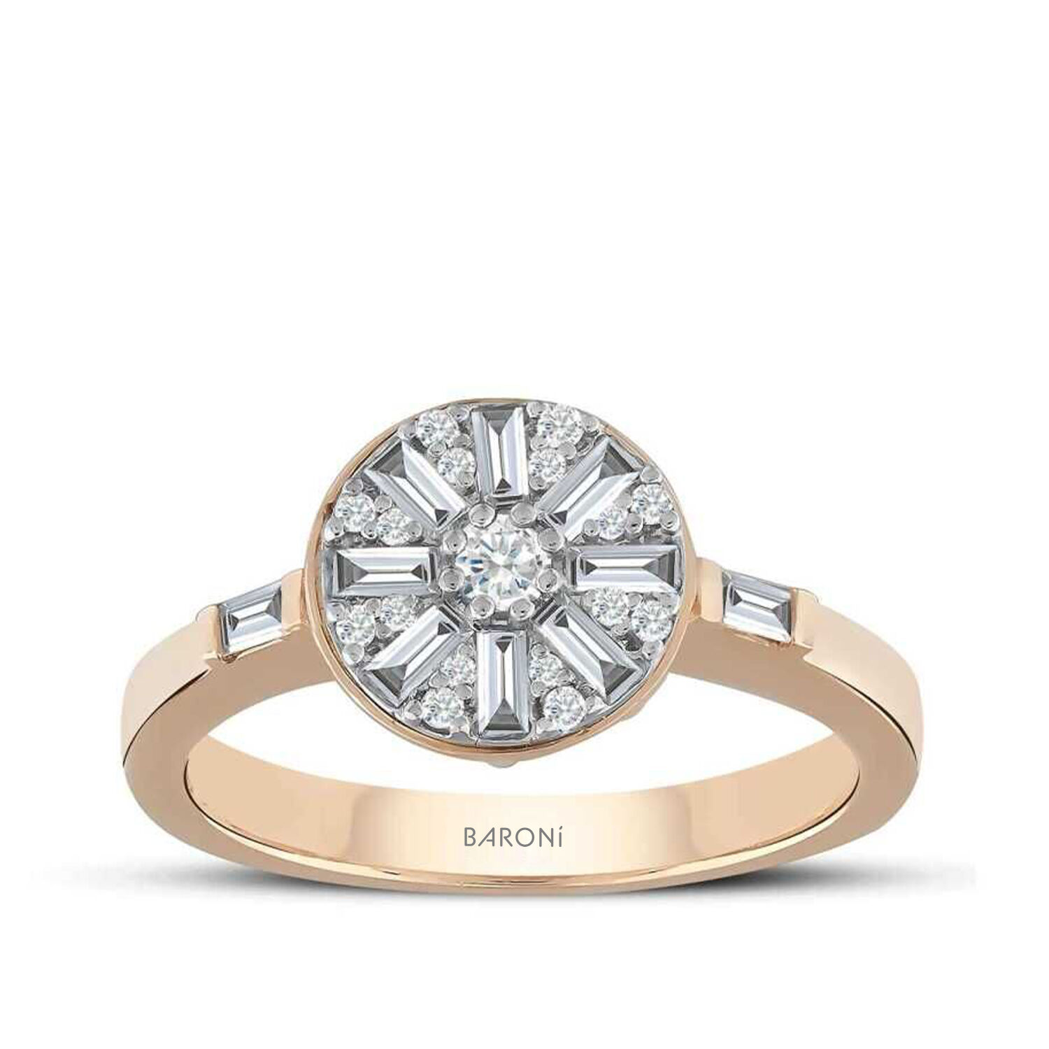 0.39 Karat Pırlanta Baget Rose Yüzük