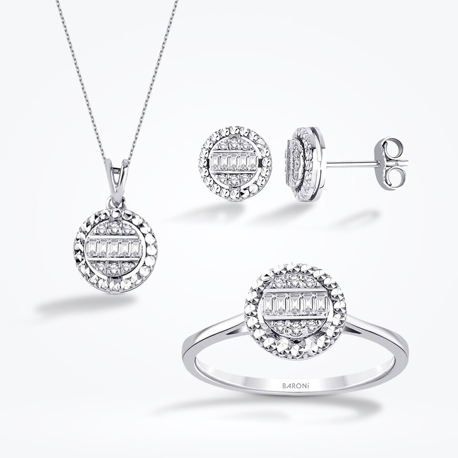 0.39 Karat Pırlanta Baget Set - Baroni Diamond
