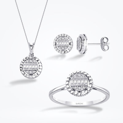 0.39 Karat Pırlanta Baget Set 