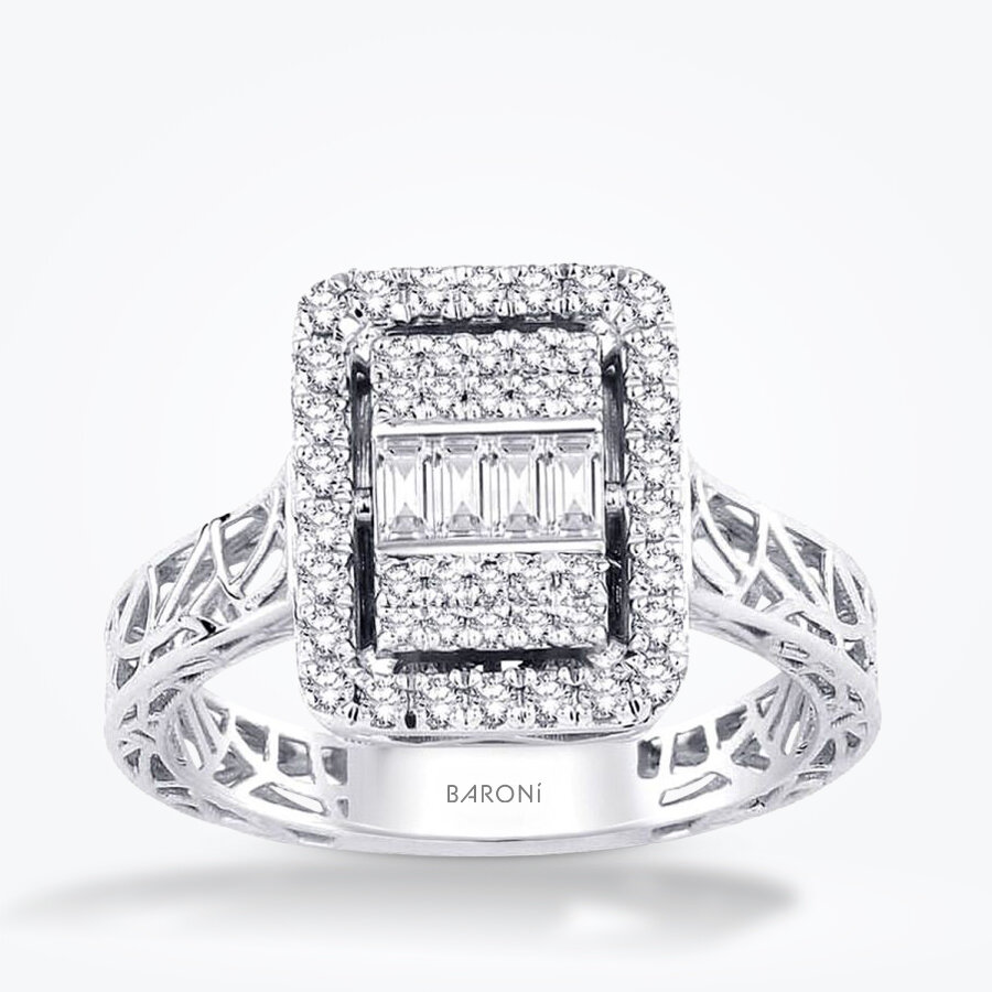 0.39 Karat Pırlanta Baget Yüzük - Baroni Diamond