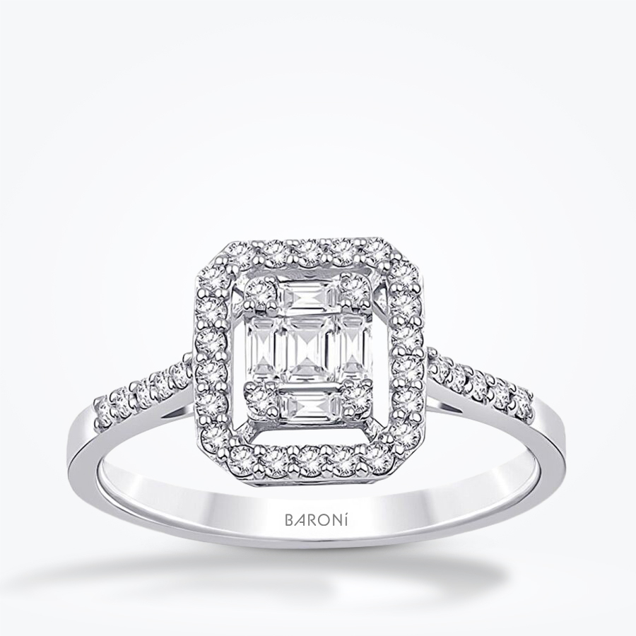 0.39 Karat Pırlanta Baget Yüzük - Baroni Diamond