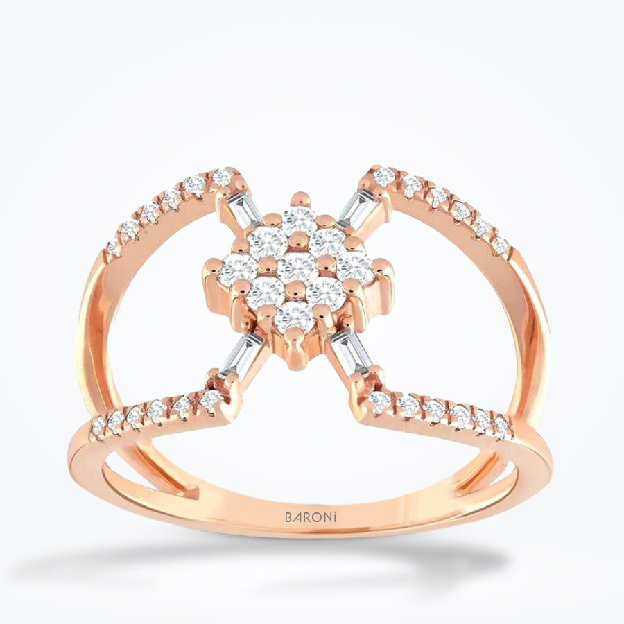 0.39 Karat Pırlanta Baget Yüzük - Baroni Diamond