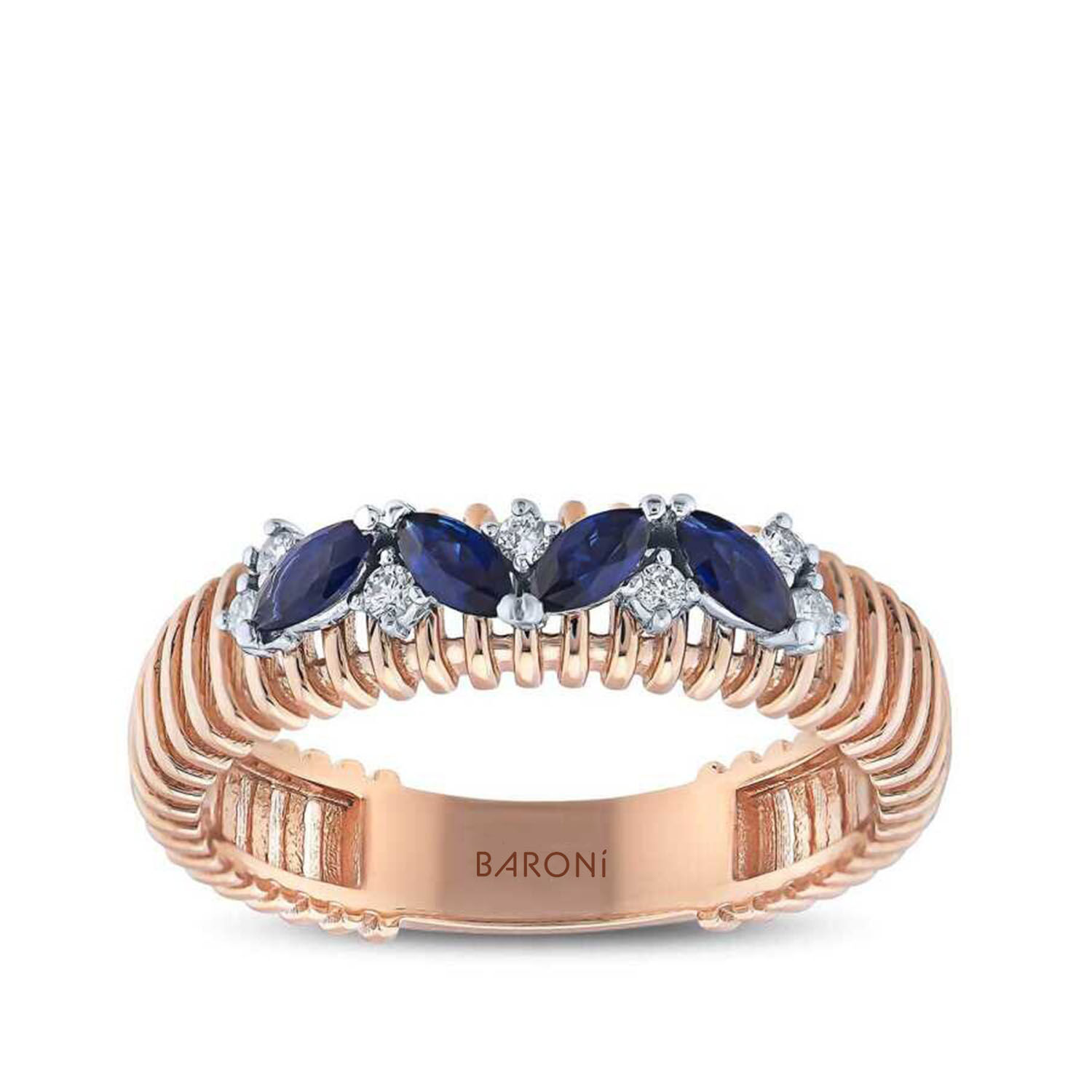 0.39 Karat Pırlanta Safir Yüzük - Baroni Diamond