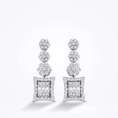 0.40 Karat Pırlanta Baget Çiçek Küpe - Baroni Diamond