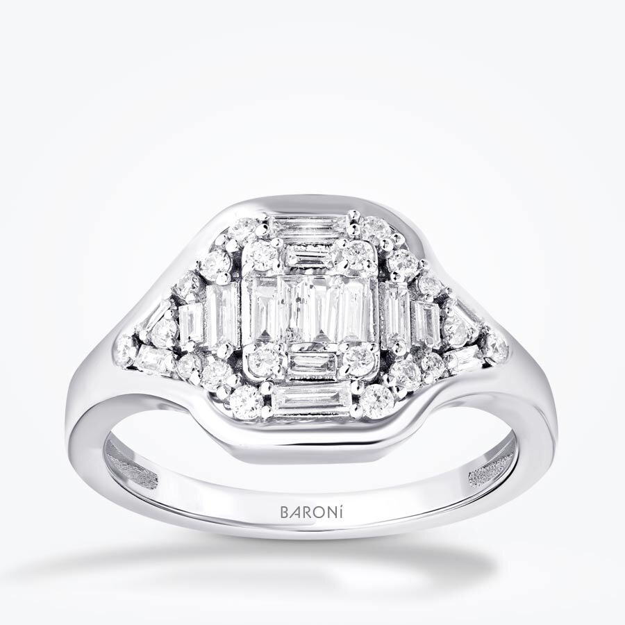 0.40 Karat Pırlanta Baget Trend Yüzük - Baroni Diamond