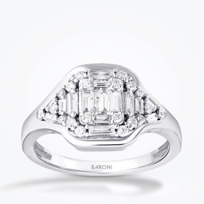 0.40 Karat Pırlanta Baget Trend Yüzük - 1