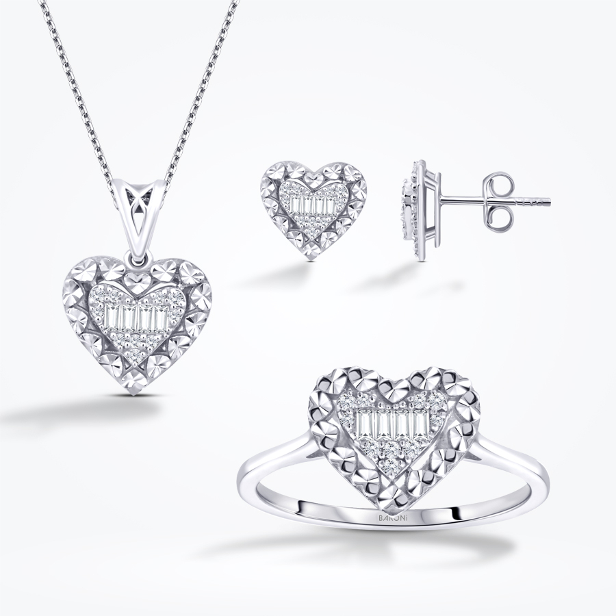 0.40 Karat Pırlanta Ebedi Aşk Kalp Set - Baroni Diamond