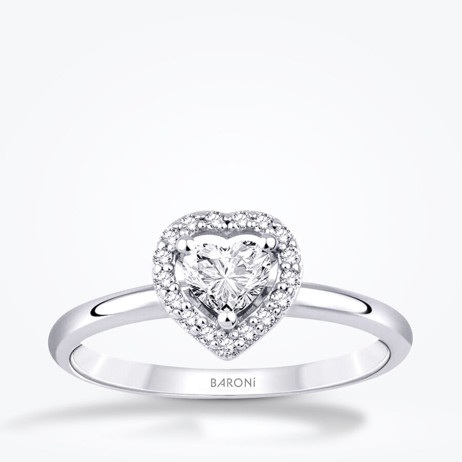 0.40 Karat Pırlanta Kalp Tektaş Yüzük - Baroni Diamond