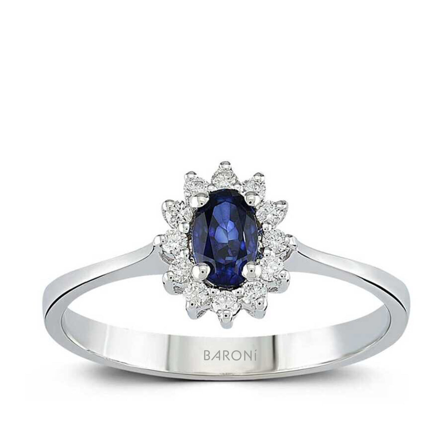 0.40 Karat Pırlanta Oval Safir Yüzük - Baroni Diamond