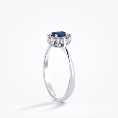 0.40 Karat Pırlanta Oval Safir Yüzük - Baroni Diamond (1)