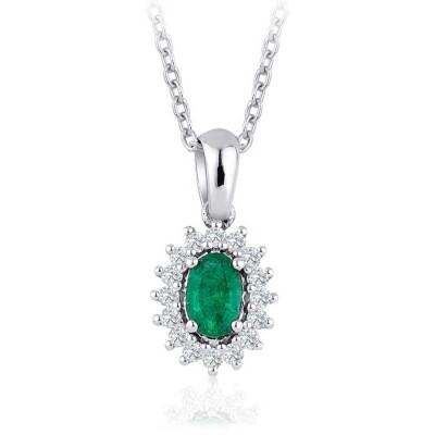 0.40 Karat Pırlanta Zümrüt Kolye - Baroni Diamond