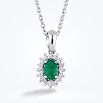 0.40 Karat Pırlanta Zümrüt Kolye - Baroni Diamond (1)