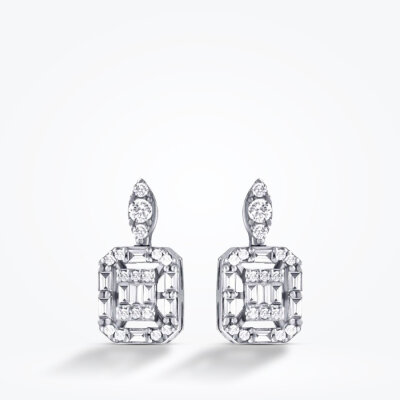 0.41 Karat Pırlanta Baget Küpe - Baroni Diamond (1)