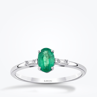 0.41 Karat Pırlanta Zümrüt Yüzük 