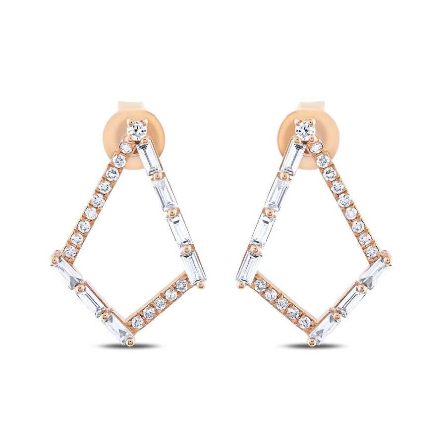 0.41 Karat Pırlanta Baget Trend Küpe - Baroni Diamond