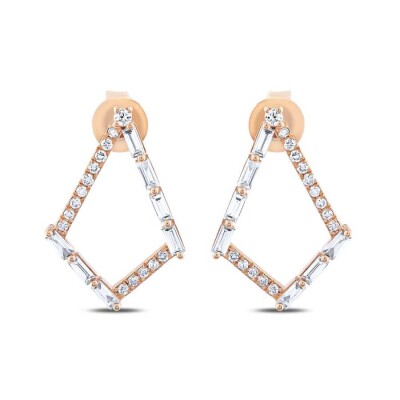 0.41 Karat Pırlanta Baget Trend Küpe - Baroni Diamond