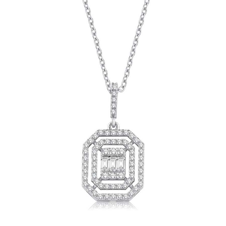 0.42 Karat Pırlanta Baget Kolye - Baroni Diamond