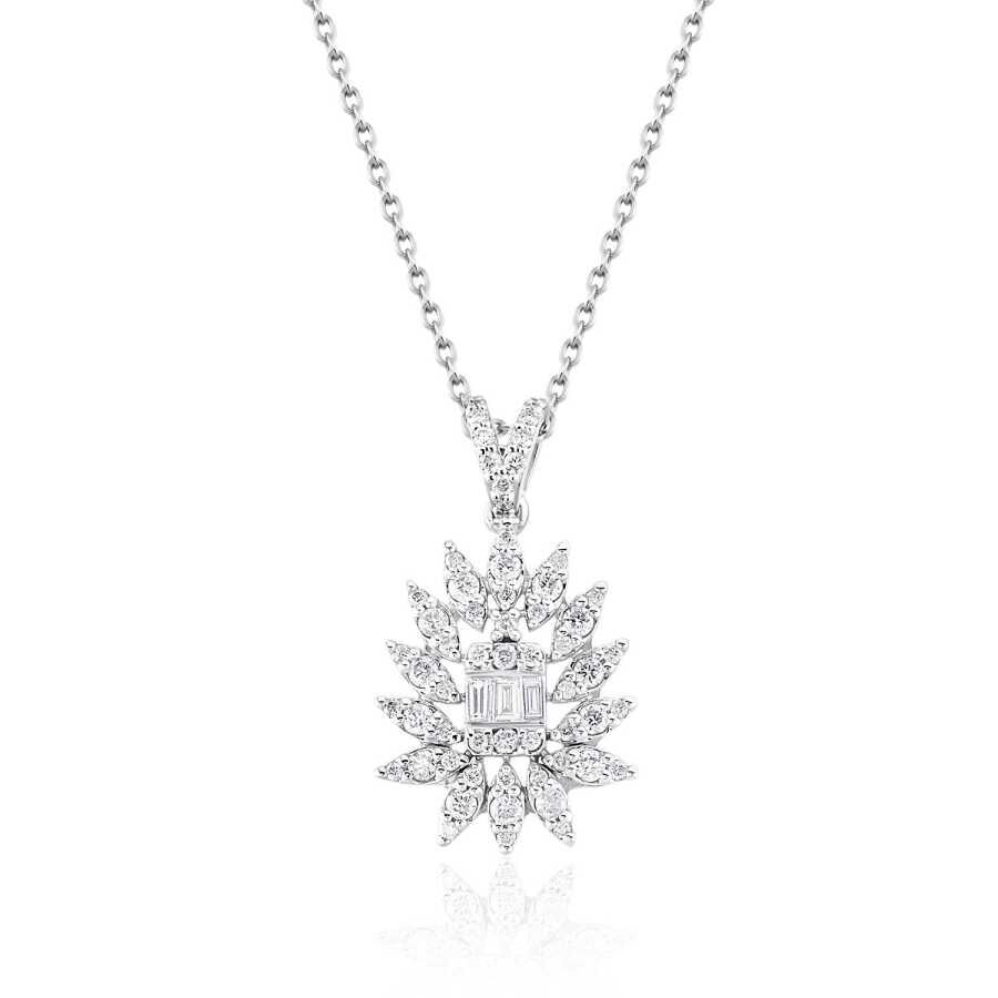 0.42 Karat Pırlanta Baget Kolye - Baroni Diamond