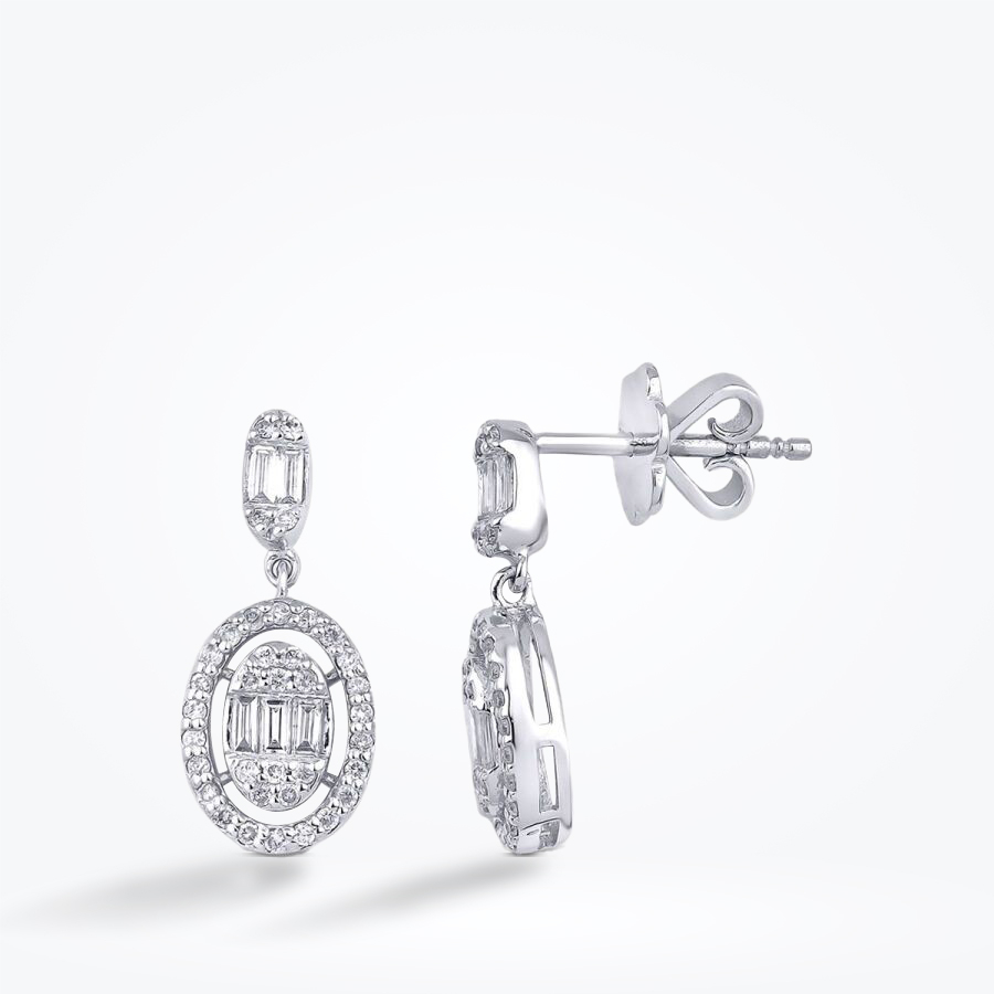 0.42 Karat Pırlanta Baget Küpe - Baroni Diamond