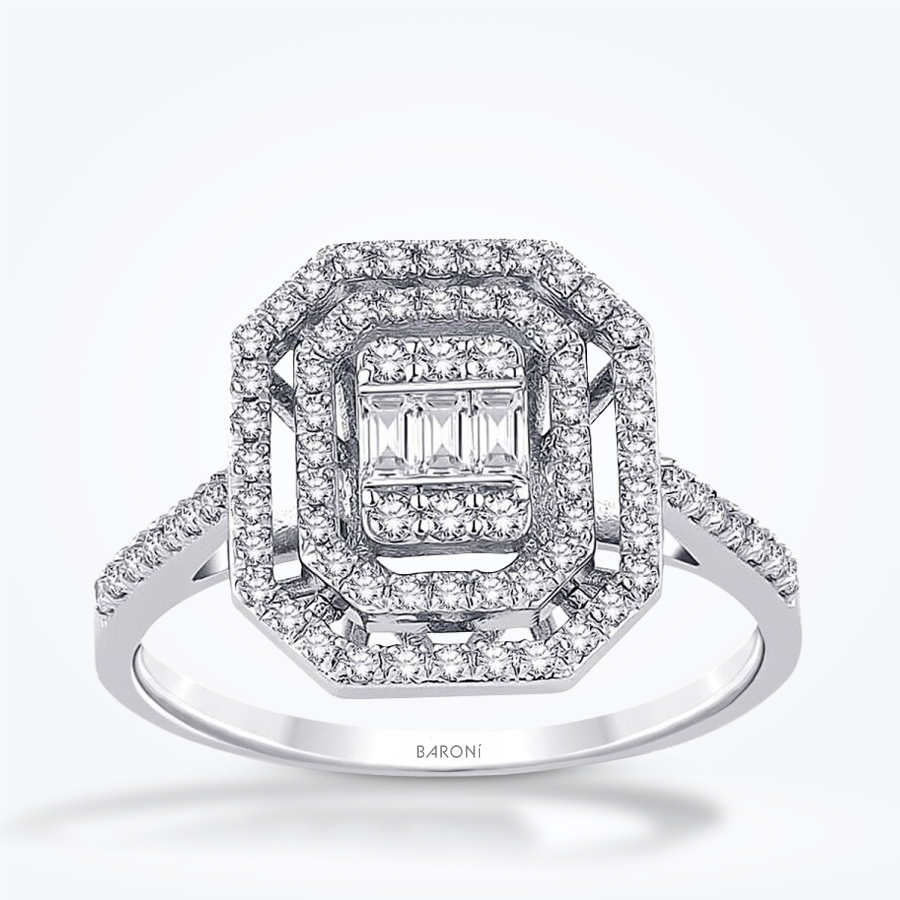 0.42 Karat Pırlanta Baget Yüzük - Baroni Diamond