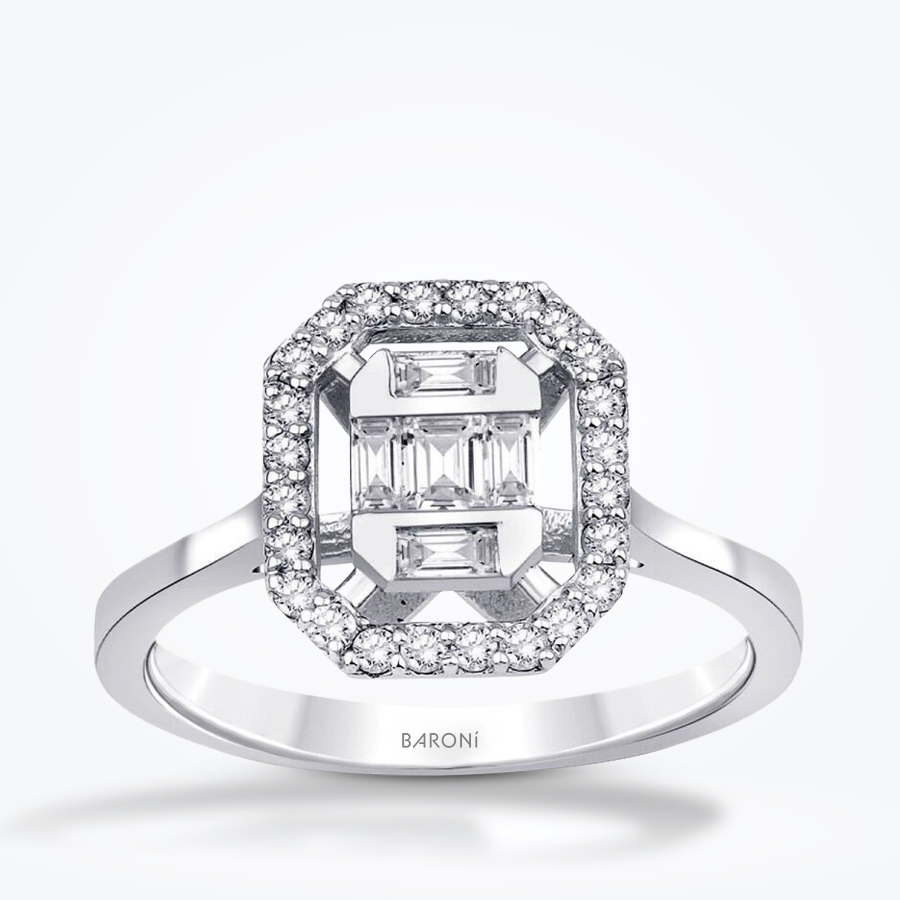 0.42 Karat Pırlanta Baget Yüzük - Baroni Diamond