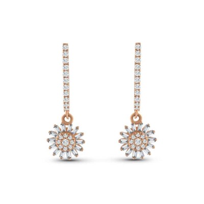 0.42 Karat Pırlanta Çiçek Rose Küpe - Baroni Diamond (1)