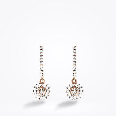 0.42 Karat Pırlanta Çiçek Rose Küpe - Baroni Diamond (1)