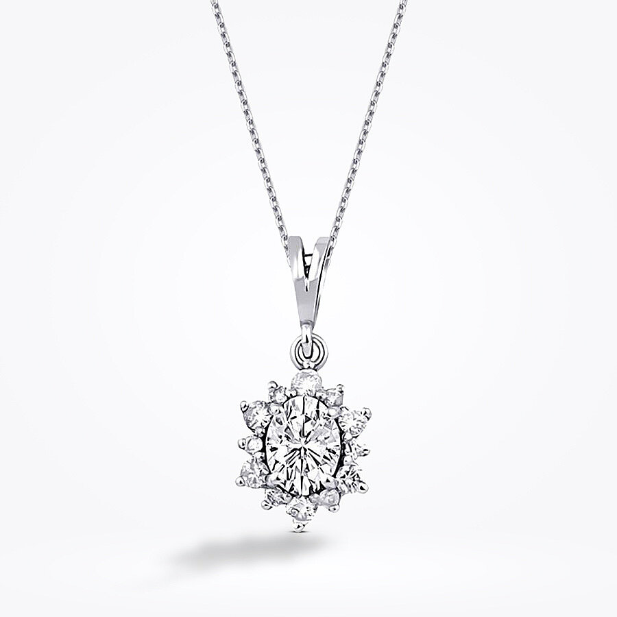 0.42 Karat Pırlanta Lotus Kolye