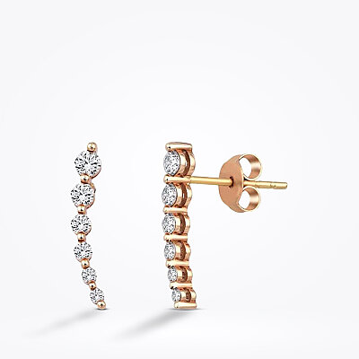 0.42 Karat Pırlanta Trend Küpe - 1