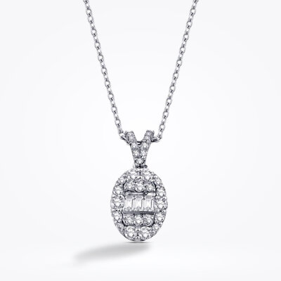 0.43 Karat Pırlanta Baget Kolye - 1