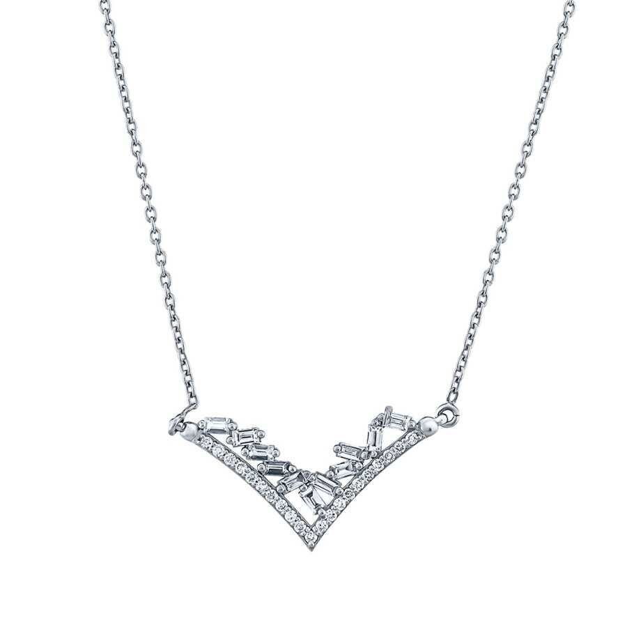 0.43 Karat Pırlanta Baget Kolye - Baroni Diamond