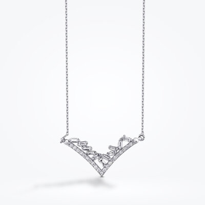 0.43 Karat Pırlanta Baget Kolye - Baroni Diamond (1)