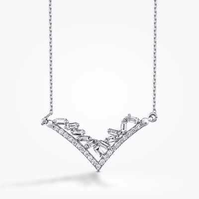 0.43 Karat Pırlanta Baget Kolye - 1