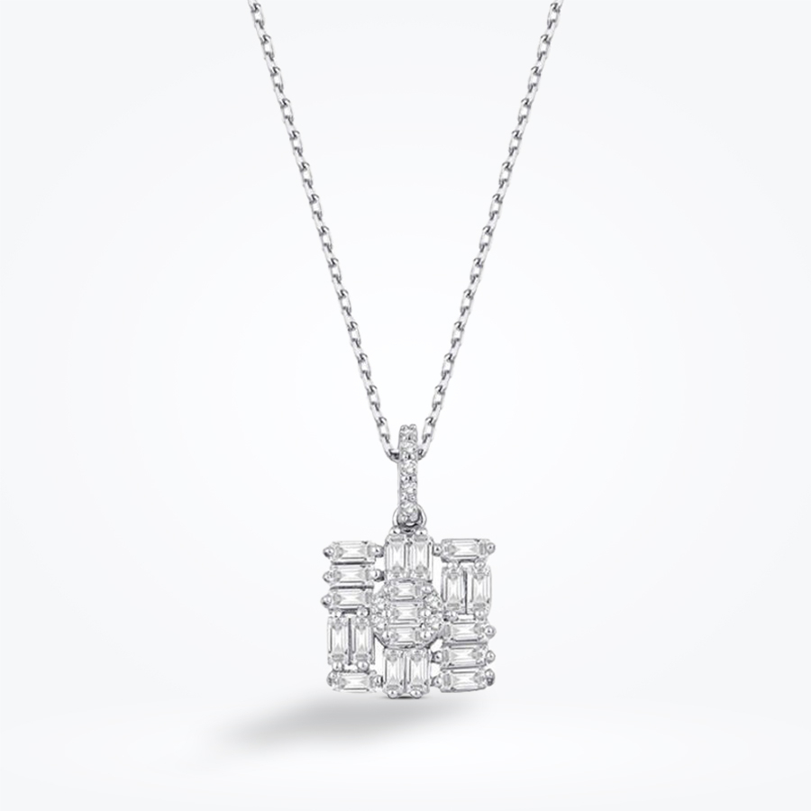 0.43 Karat Pırlanta Baget Kolye - Baroni Diamond