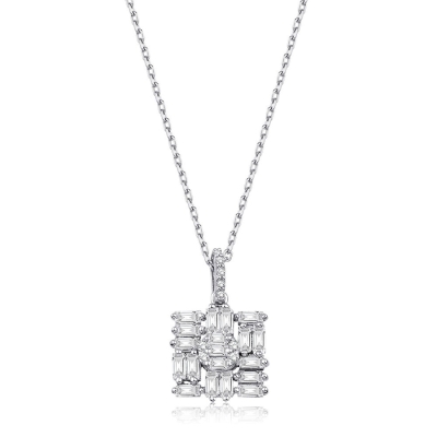 0.43 Karat Pırlanta Baget Kolye - Baroni Diamond (1)
