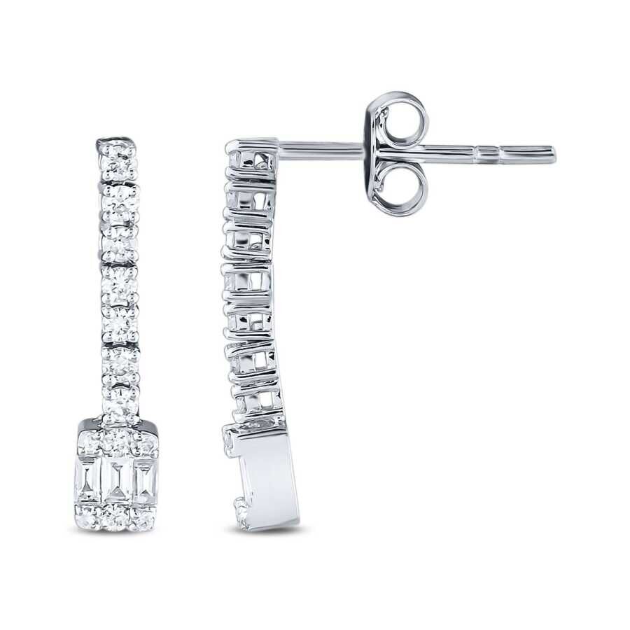 0.43 Karat Pırlanta Baget Küpe - Baroni Diamond