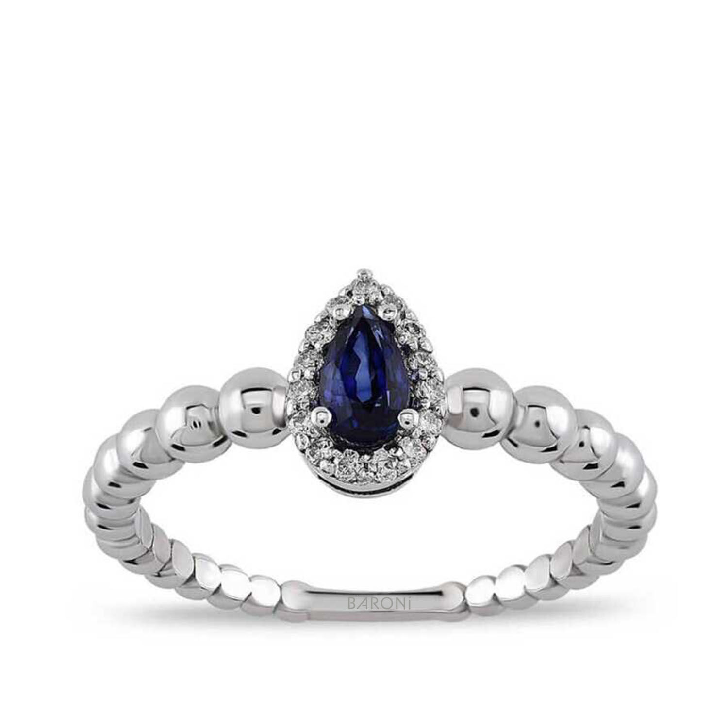 0.43 Karat Pırlanta Damla Safir Yüzük - Baroni Diamond